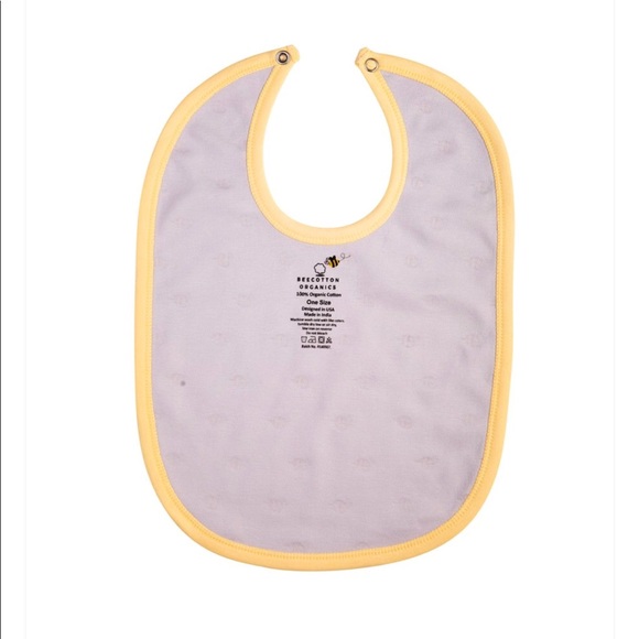 100% Organic Cotton  Bee Pattern Cotton Bibs (NEW) - Picture 2 of 5